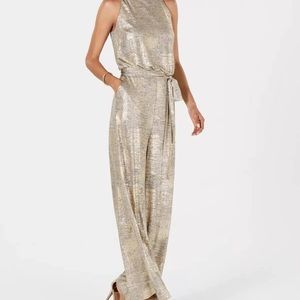 NWT Vince Camuto gold metallic jumpsuit sz 6
